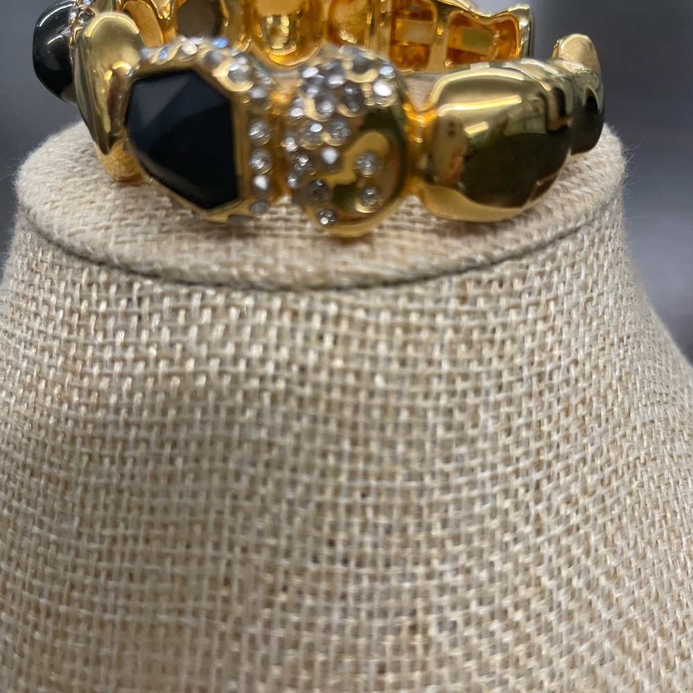 NWOT Alexis Bittar Cuff Bracelet With Multicolored Stones and Rhinestones - Picture 3 of 5